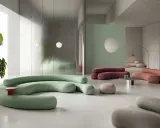Divani dalle forme sinuose e audaci, un'esplosione di adrenalina per un salotto moderno.