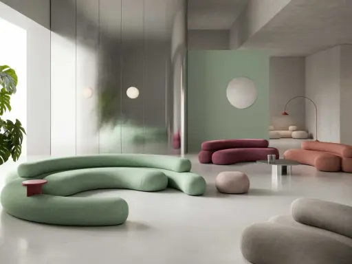 Divani dalle forme sinuose e audaci, un'esplosione di adrenalina per un salotto moderno.