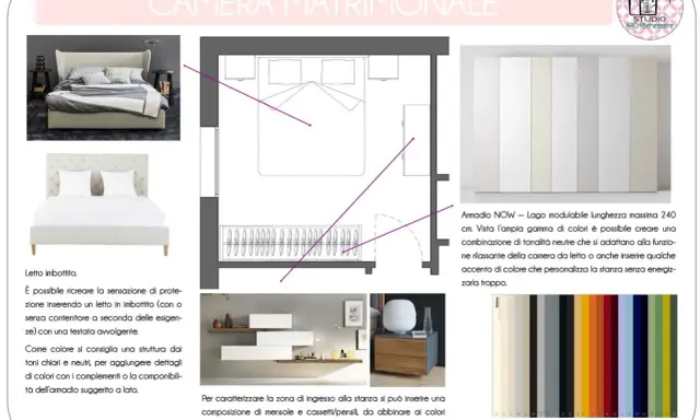 Idee per i colori pareti camera da letto feng shui: tonalità neutre e rilassanti per un ambiente armonioso, con accenti di colore personalizzati.